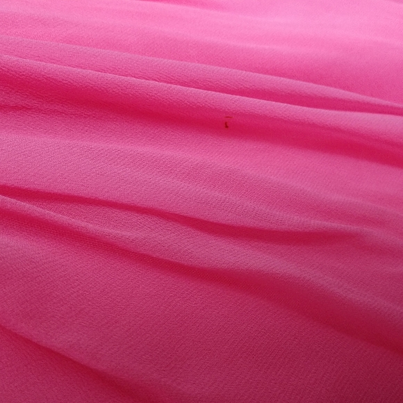 50s-60sVINTAGESalmon Pink SILK CHIFFON Cocktail Dress w Attached Sheath Scarf - Picture 10 of 10